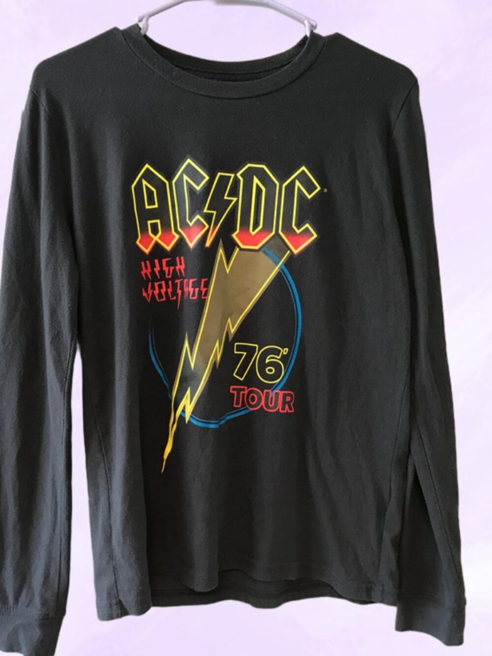 Abercrombie kids acdc long sleeve band graphic t-shirt European tour in black 15